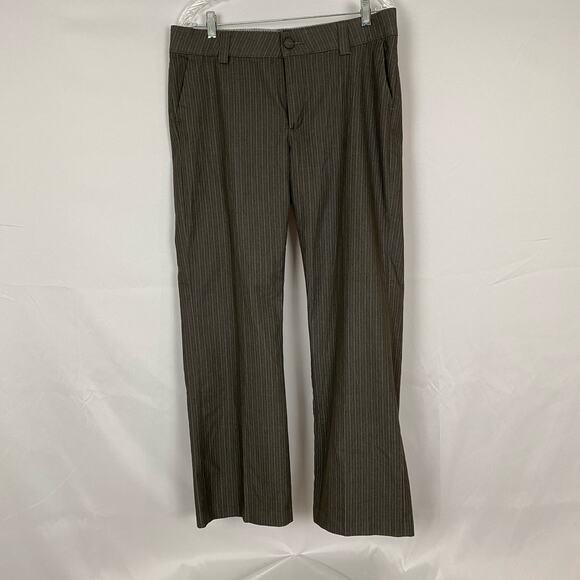Lee Platinum Label Womens Pinstripe Pants Size 14M Stretch Brown Career Workwear - Picture 1 of 7